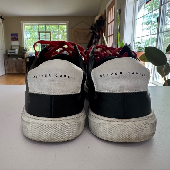 Oliver Cabell Black and Brown Sneakers with Red Laces - Picture 3 of 6